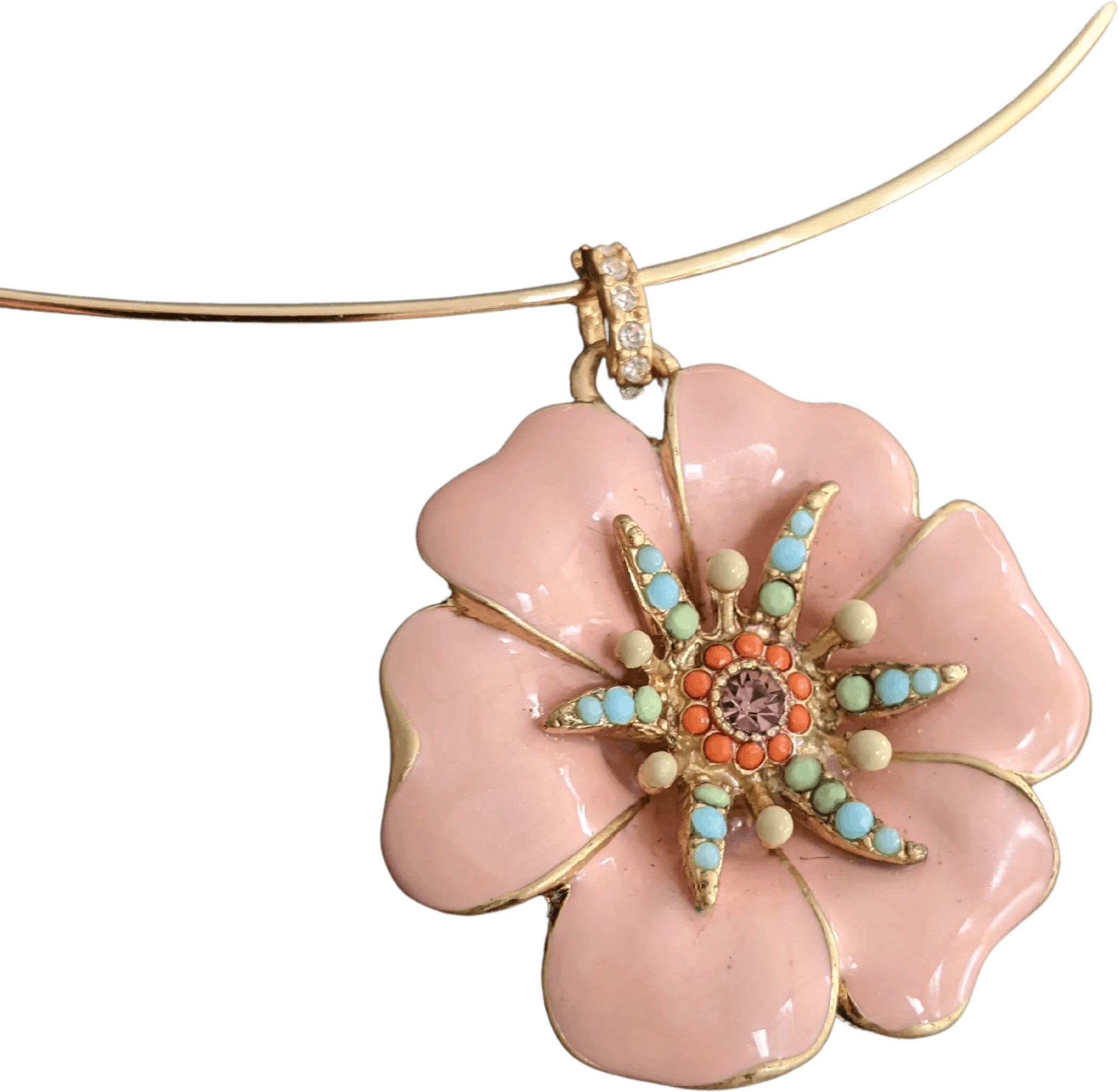 00's Floral Pendant Neckwire Necklace