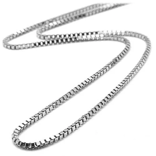 0.6mm Box Chain in 10k White Gold