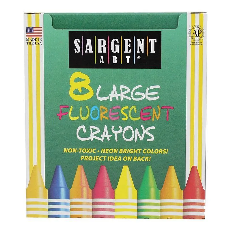 (12 Bx) Crayons Fluorescent Large 8