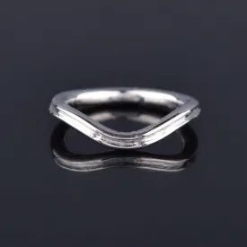 14K White Gold Chevron Band Ring