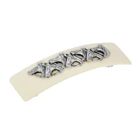 1928 Jewelry&reg; Silver Tone Ivory Horse Head Barrette