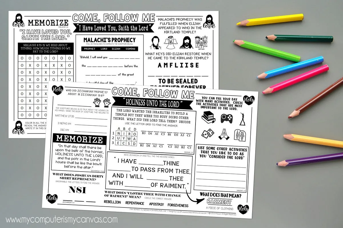 2022 CFM Old Testament Placemat Activity Sheets {DECEMBER} PRINTABLE