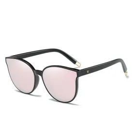 2023 Mirror Flat Top Cat Eye Elegant Sunglasses Woman Oculos De Sol Men Twin Beam Oversized Sun Glasses UV400