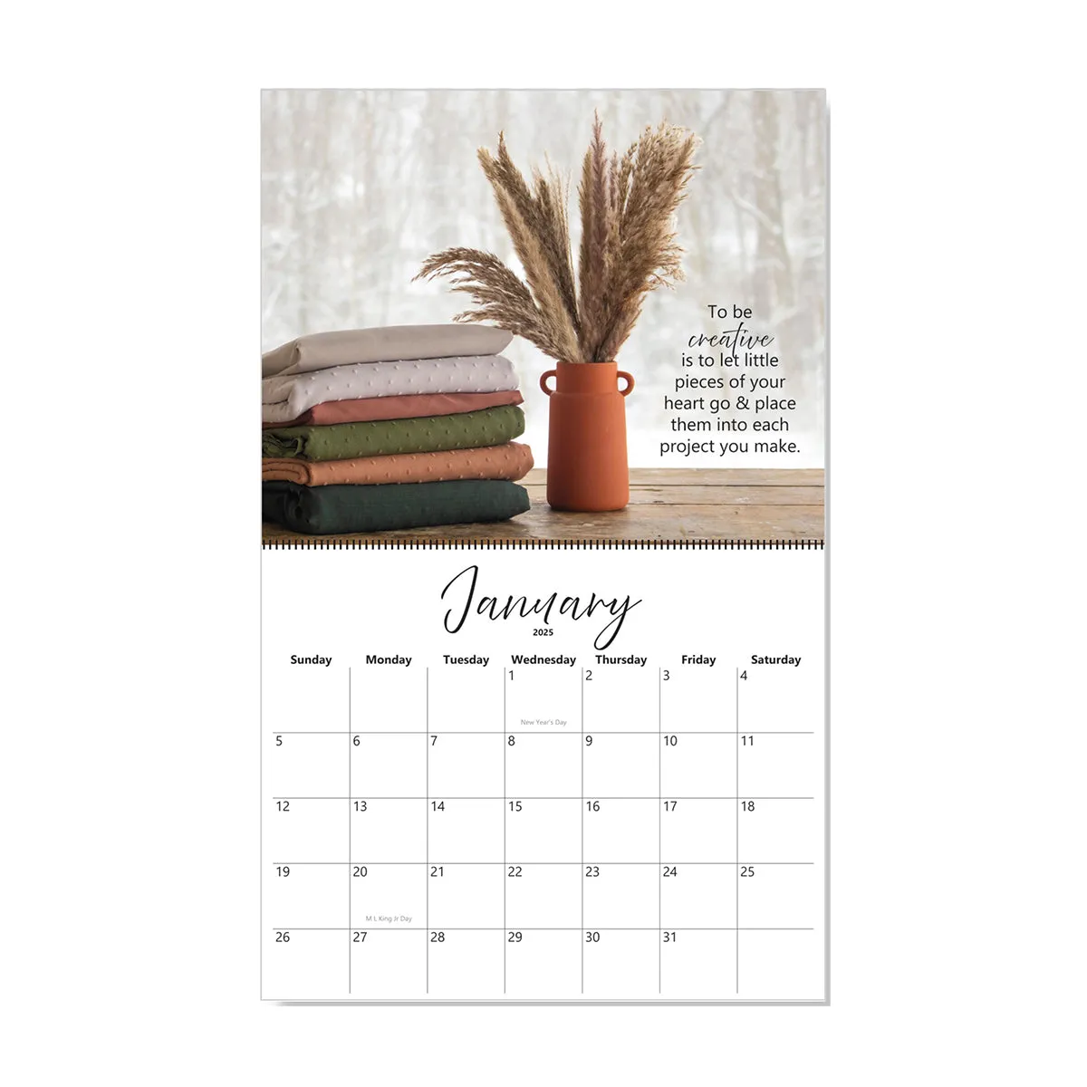 2025 12-Month Sewing Theme Wall Calendar CH2400