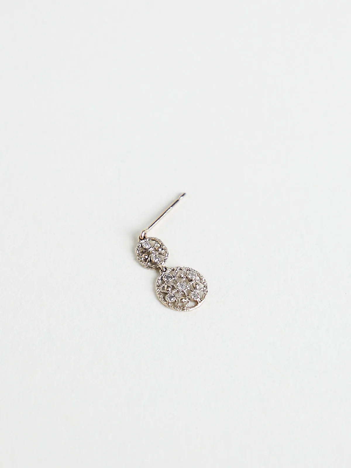 3057 Earrings in 14k White Gold with 14 White Diamonds