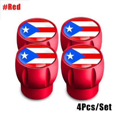 4Pcs/Set Puerto Rico Flag Tire Valve Caps