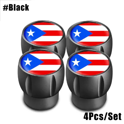 4Pcs/Set Puerto Rico Flag Tire Valve Caps