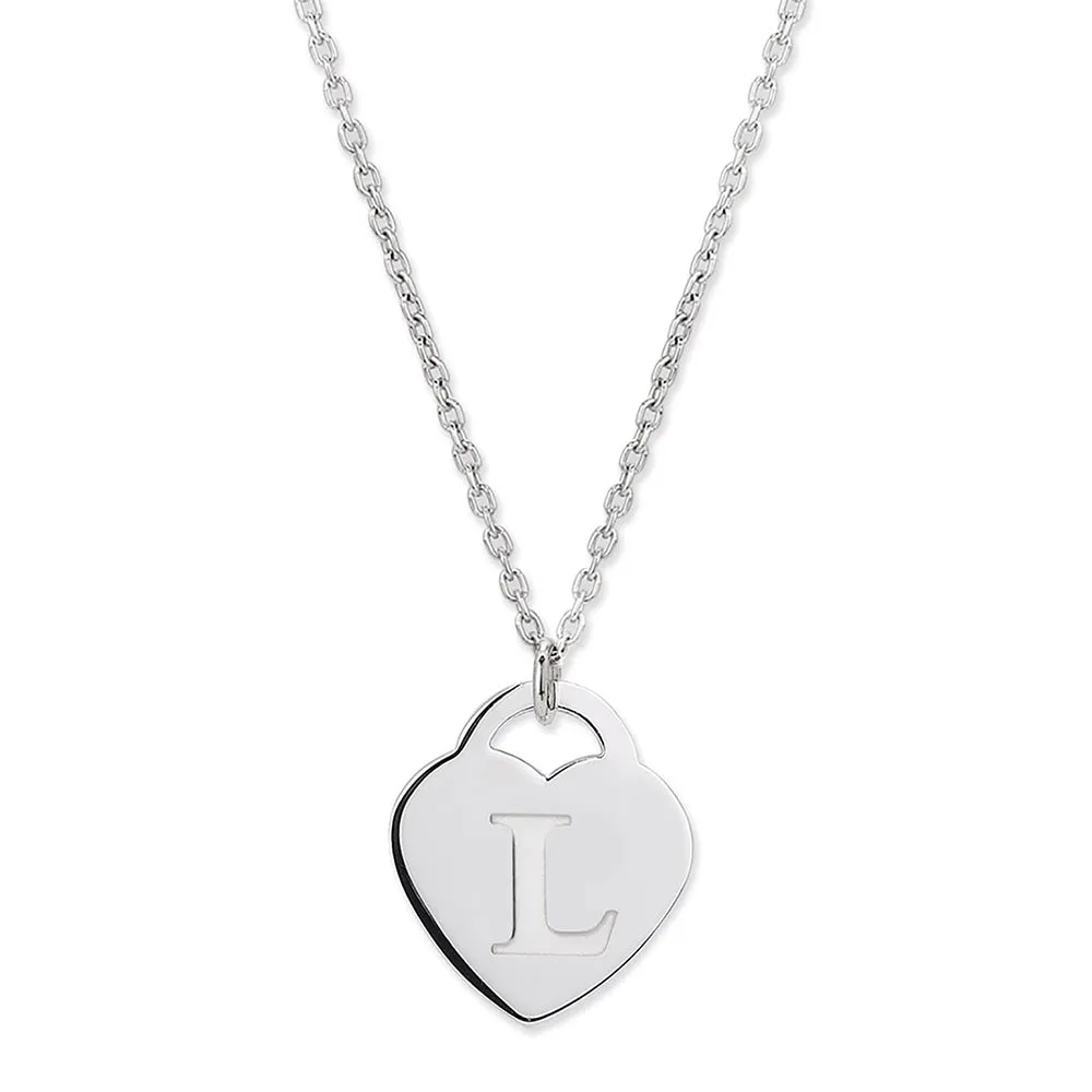 925 Sterling Silver Rhodium Plated And Alphabet Pendant With Chain For Women