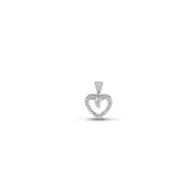 9ct White Gold Diamond Heart Pendant