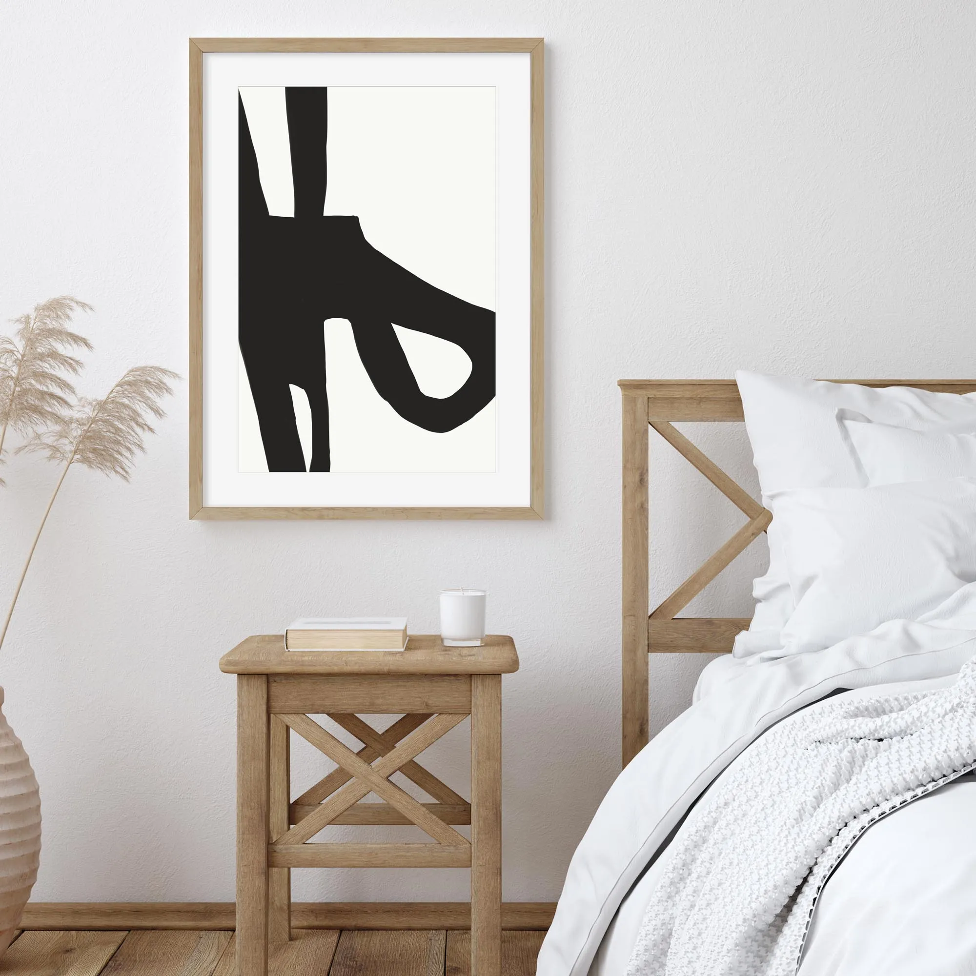 Abstract Black Lines Framed Art