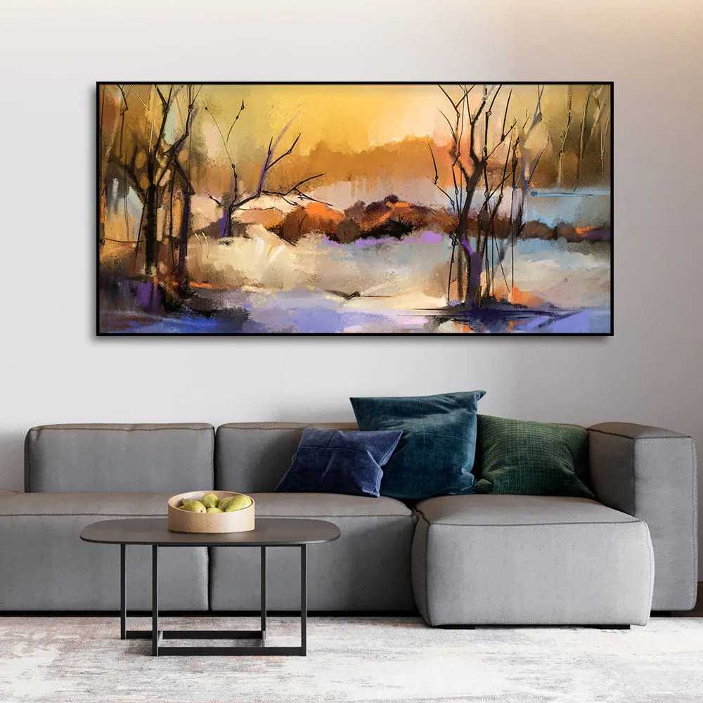 Abstract Winter Forest landscape Canvas Wall Painting