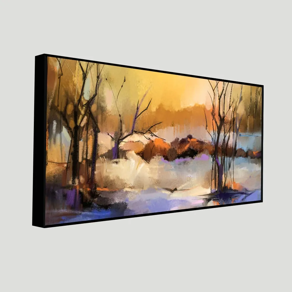 Abstract Winter Forest landscape Canvas Wall Painting