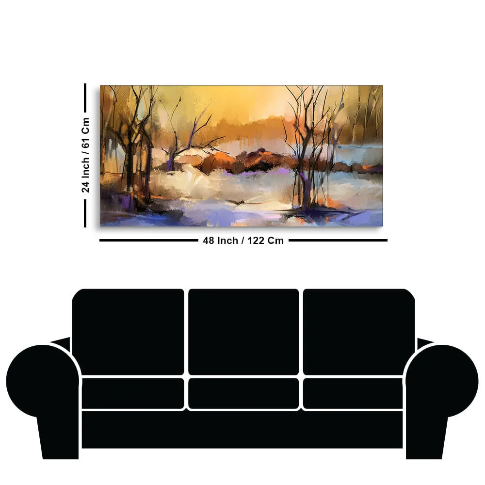 Abstract Winter Forest landscape Canvas Wall Painting