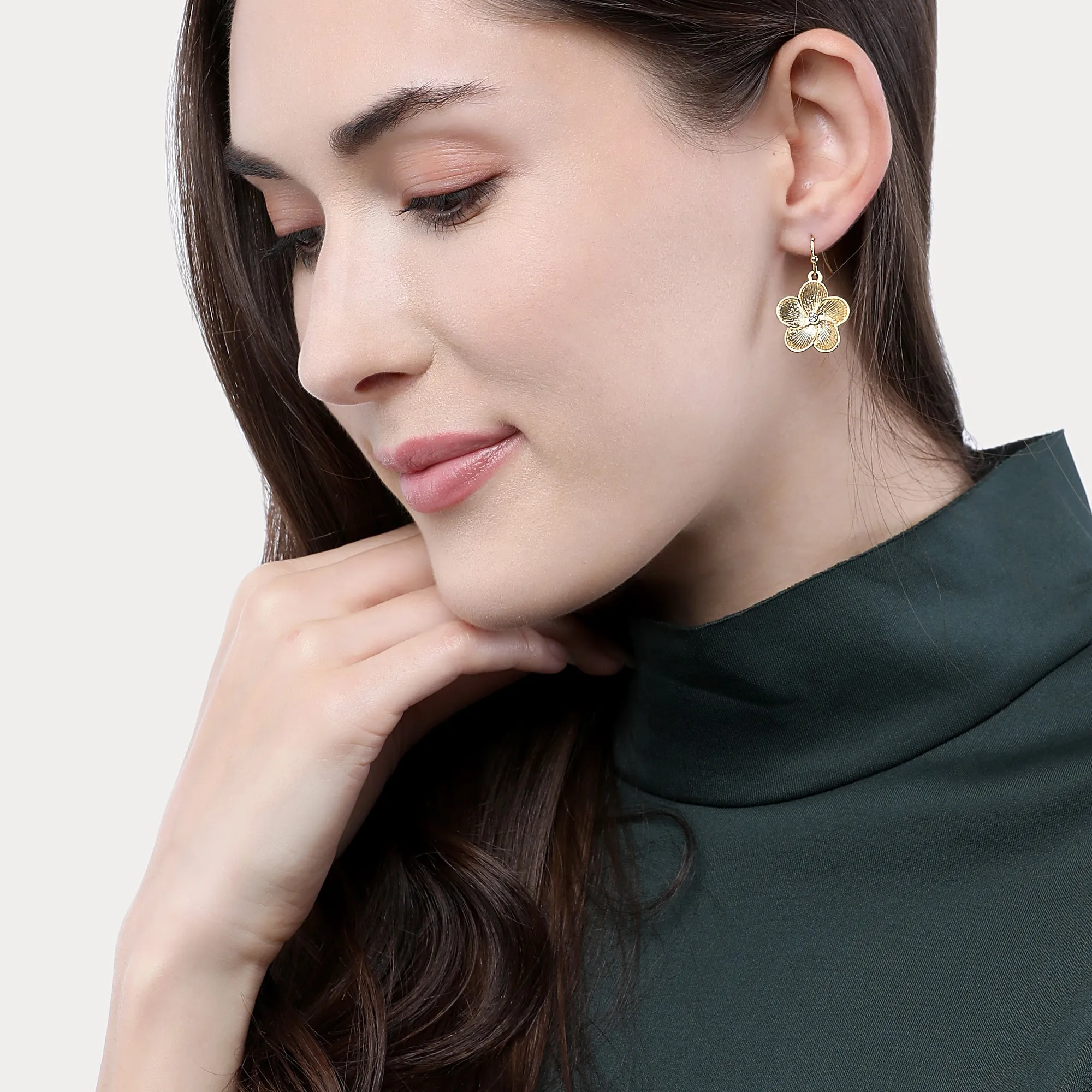 Accessorize London Flower Short Drop Earrings