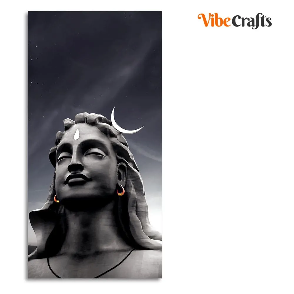 Adiyogi Shiva with Moon on the Head Canvas Wall Painting