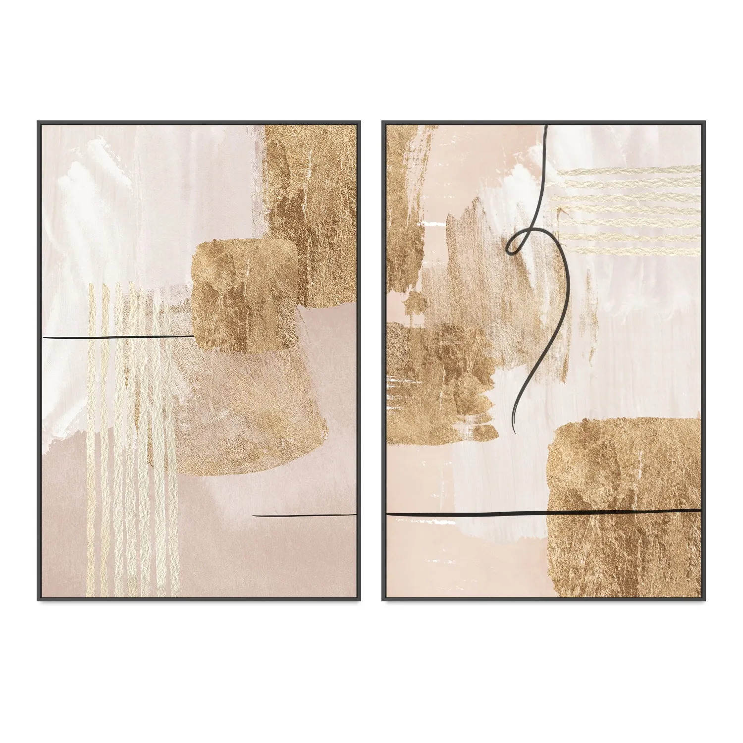 Aesthetic Gold, Style A & B, Set Of 2 , By Sally Ann Moss