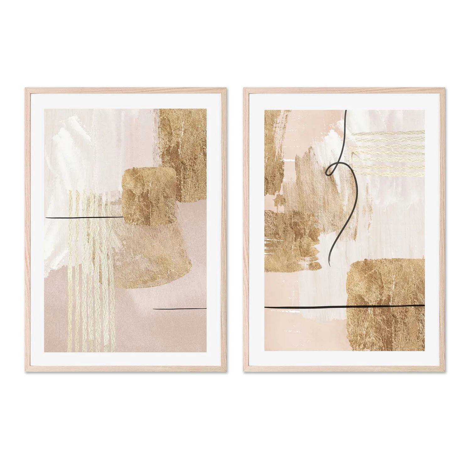 Aesthetic Gold, Style A & B, Set Of 2 , By Sally Ann Moss