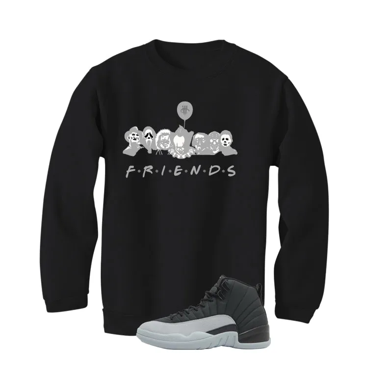 Air Jordan 12 Black/Wolf Grey Black T-Shirt (Friends)| illcurrency