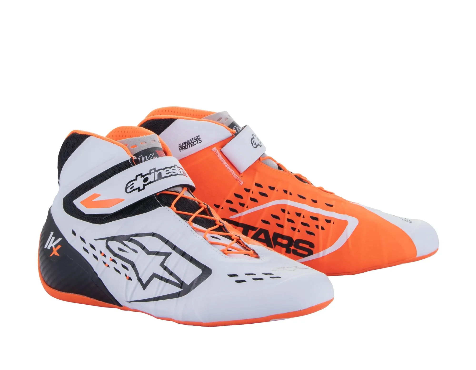 ALPINESTARS 2712123_2041_5 Karting shoes TECH-1 KX V2, white/orange fluo/black, Size 37