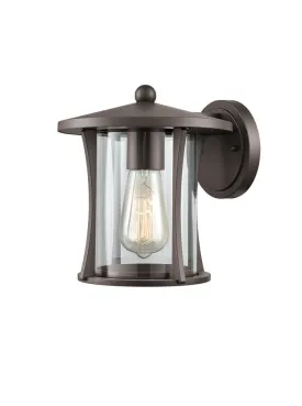 Alsatian Outdoor Wall Light IP44 - Brown Aluminium