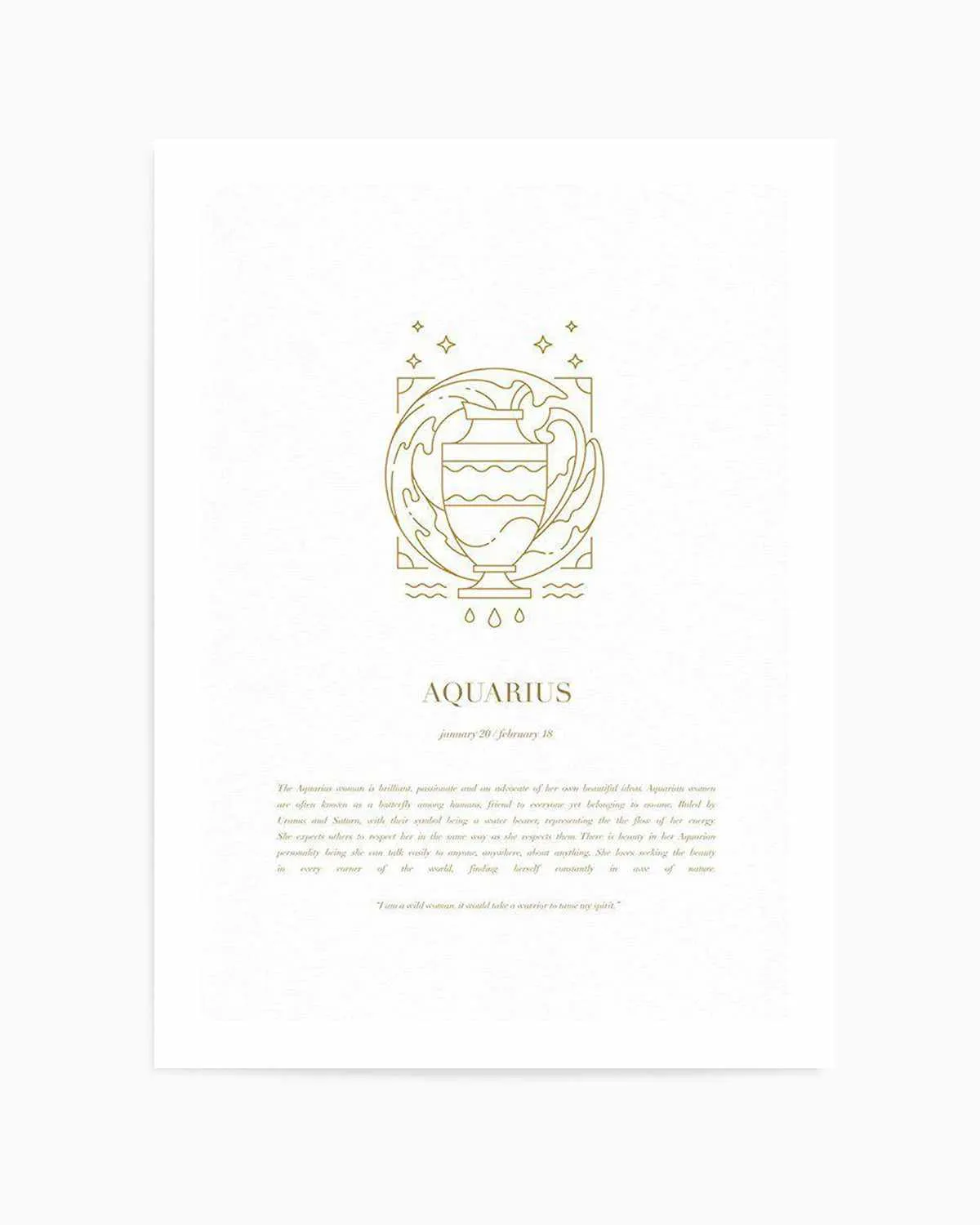 Aquarius | Celestial Zodiac Art Print