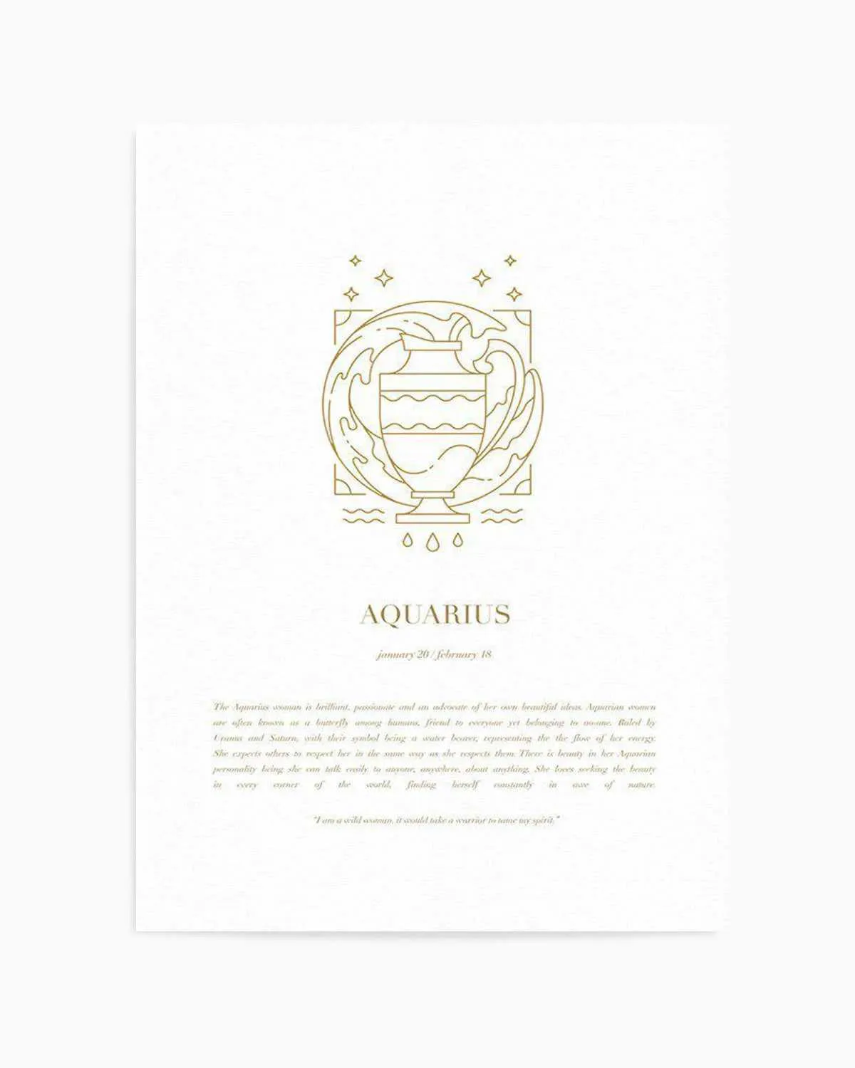 Aquarius | Celestial Zodiac Art Print