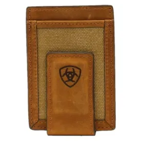 Ariat Brown Canvas & Leather Money Clip A3542044