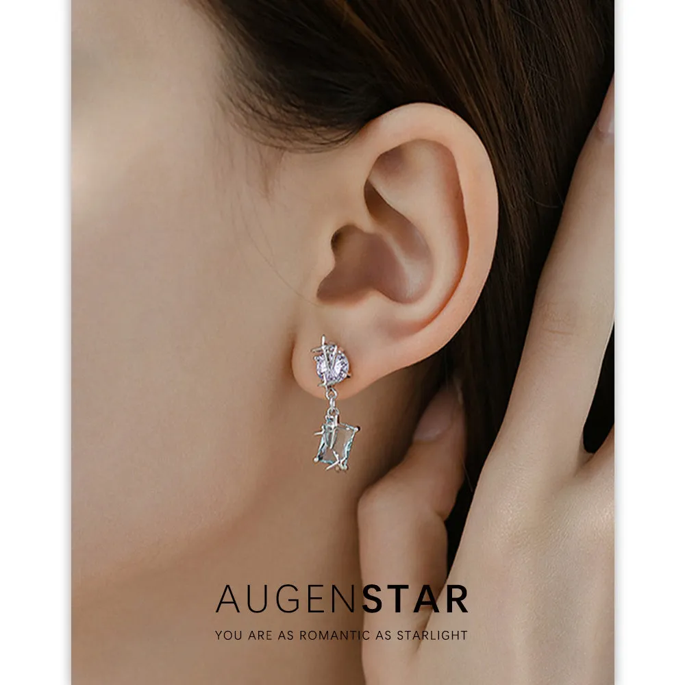 ASR | Colored Zirconia Four Pointed Star Earrings