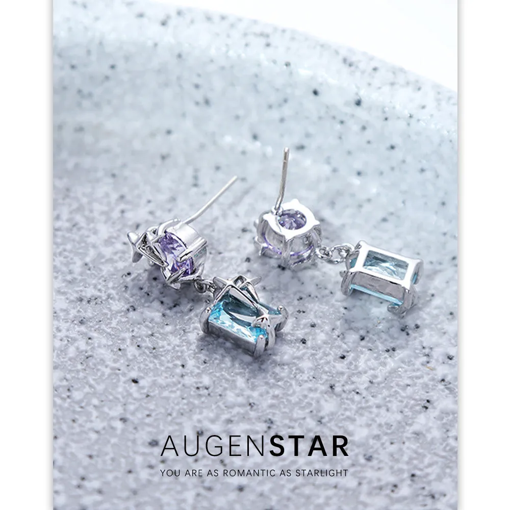 ASR | Colored Zirconia Four Pointed Star Earrings