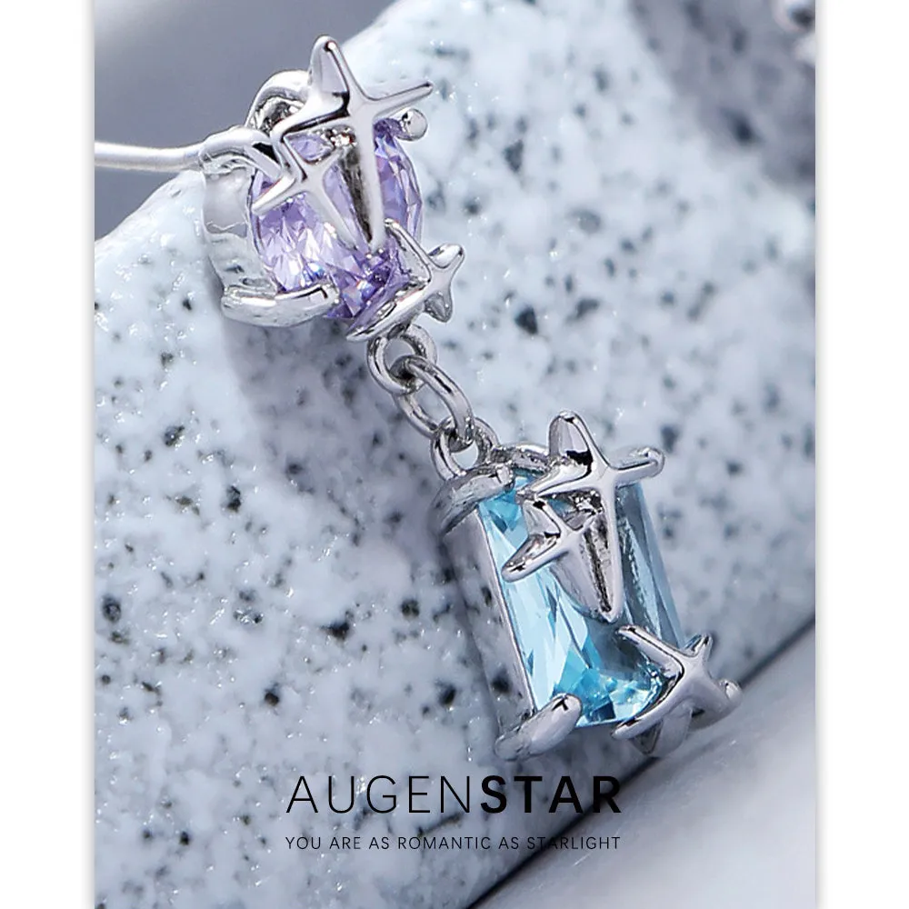 ASR | Colored Zirconia Four Pointed Star Earrings