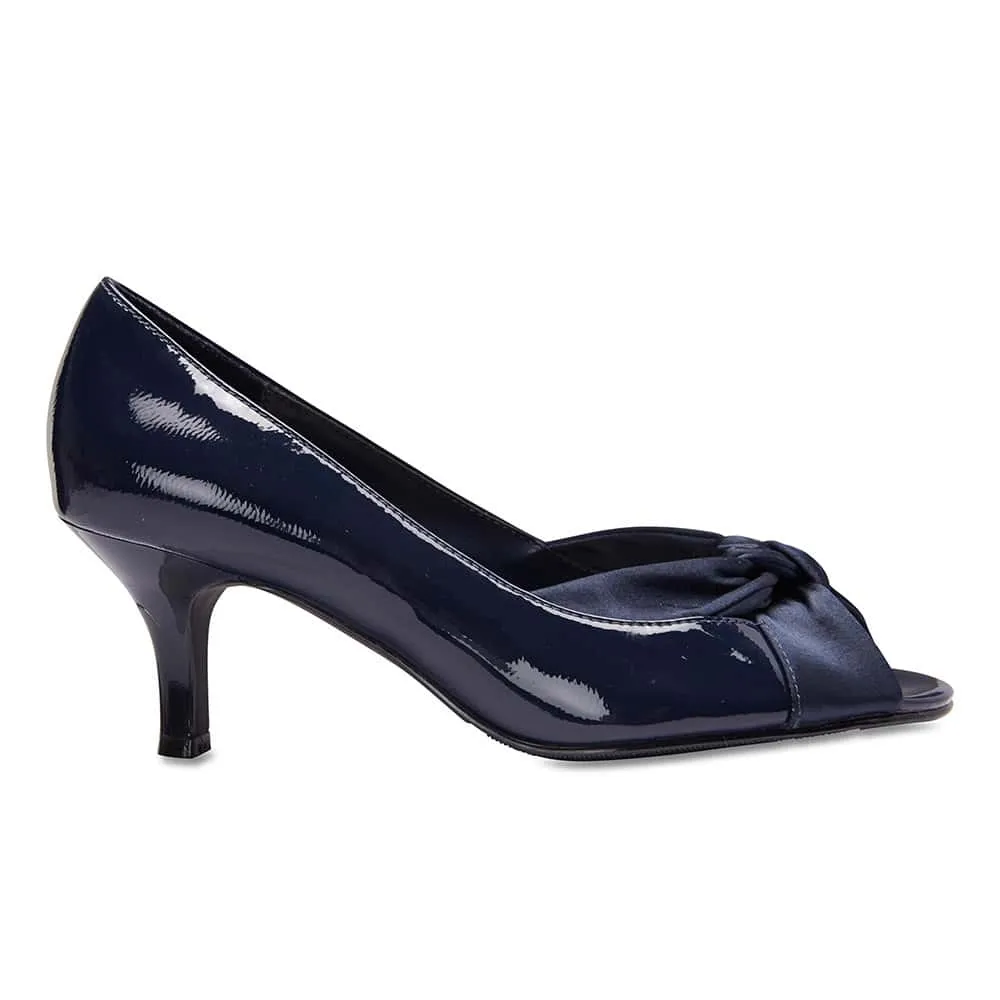 Astrid Heel in Navy Patent