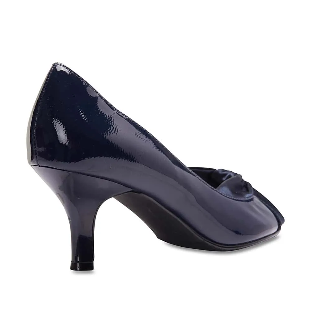 Astrid Heel in Navy Patent