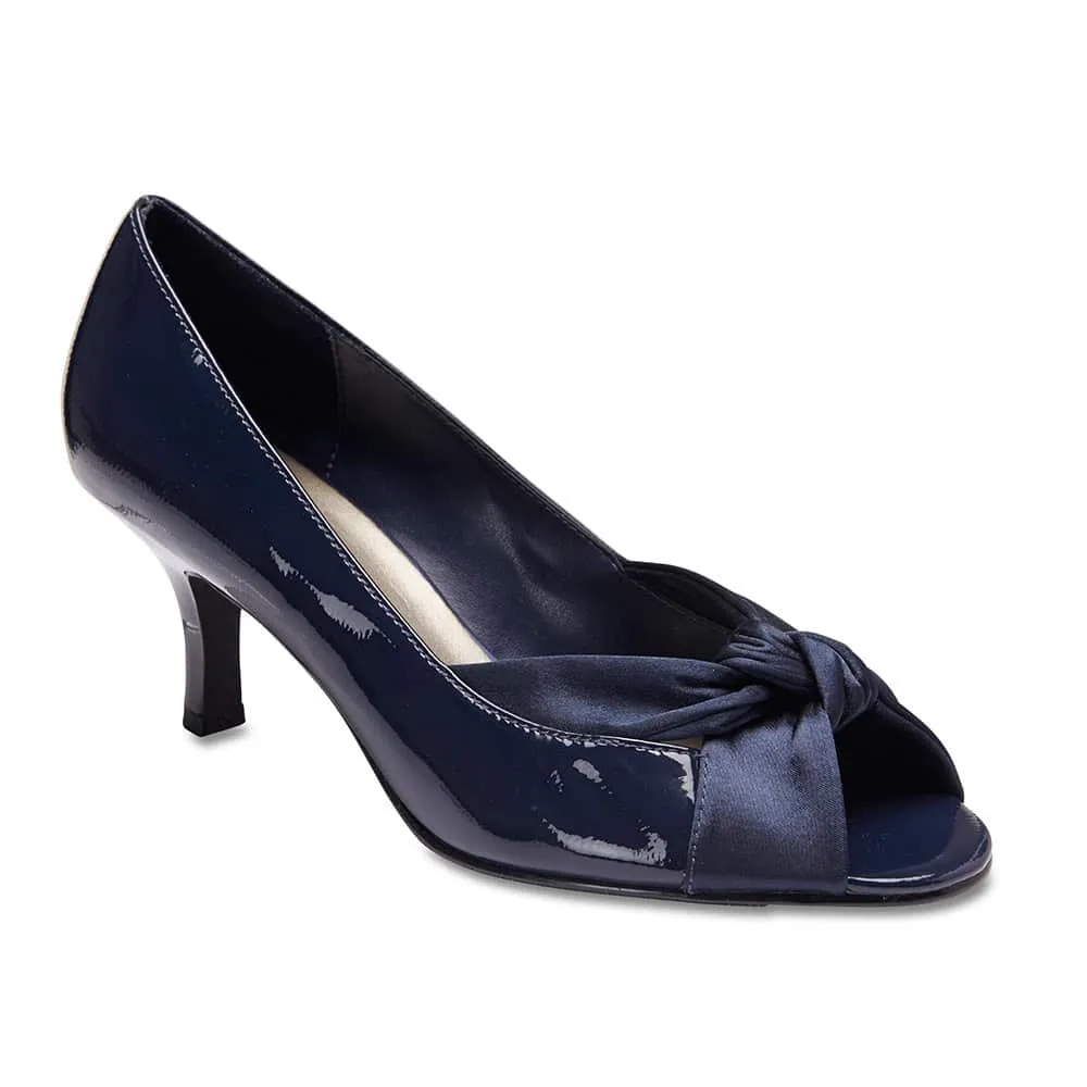 Astrid Heel in Navy Patent