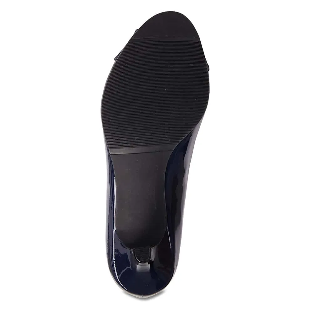 Astrid Heel in Navy Patent