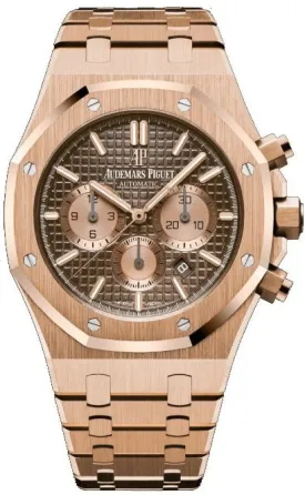 Audemars Piguet Royal Oak Selfwinding Chronograph/ 18K Rose Gold/ Brown Dial/ Rose Gold Sub-Dials (Ref#26331OR.OO.1220OR.02)