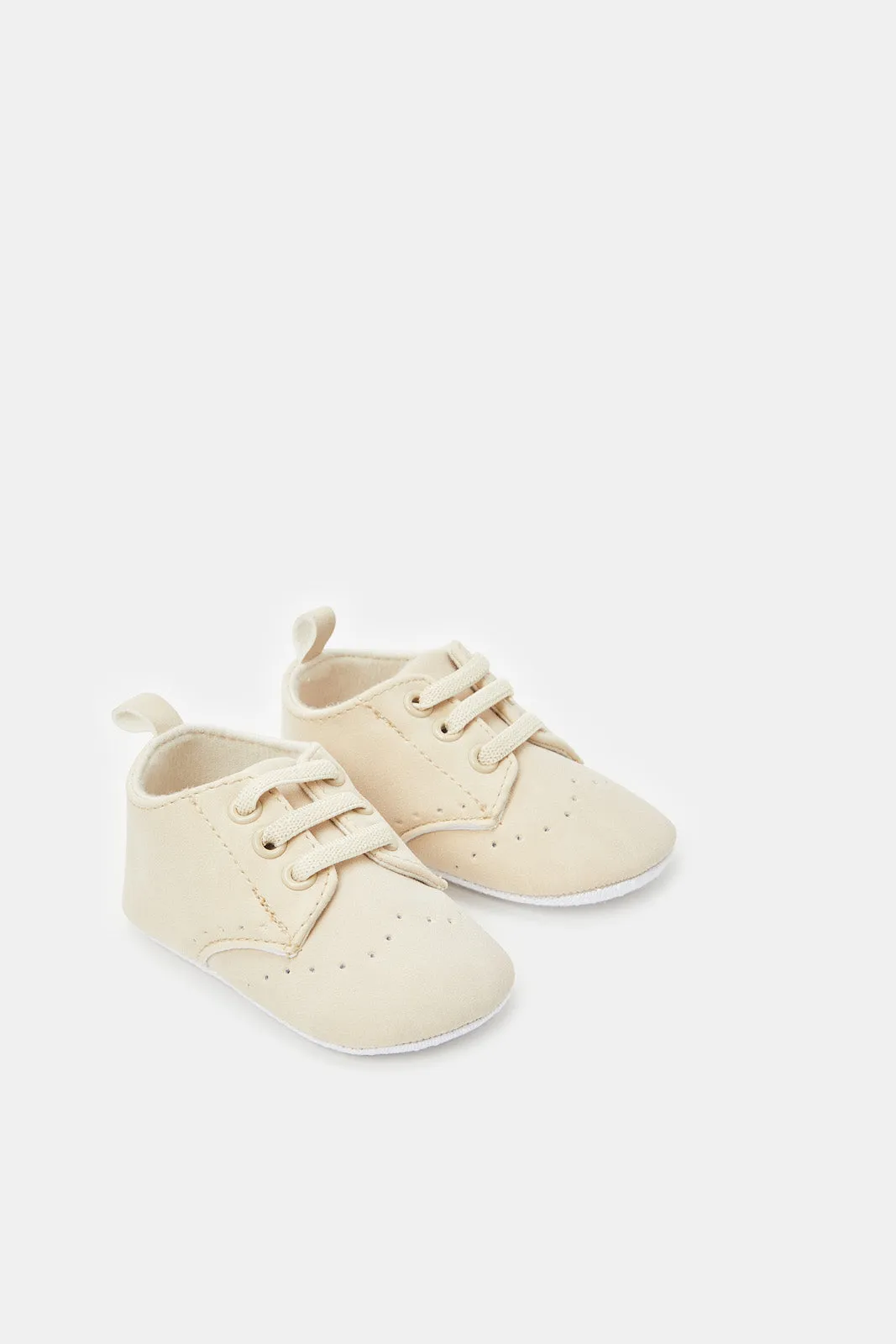 Baby Beige High-Top Pram Shoes