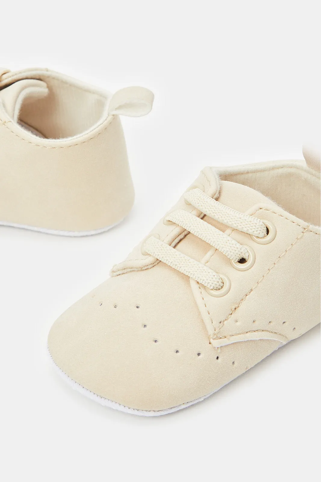 Baby Beige High-Top Pram Shoes