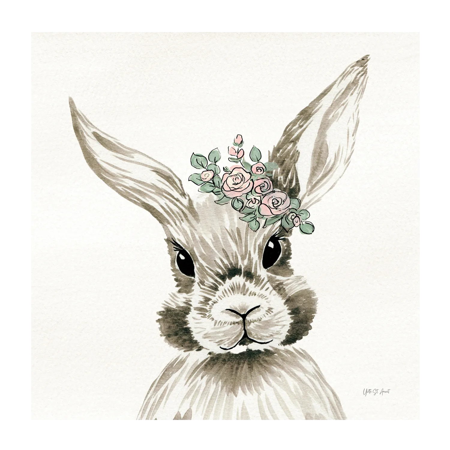 Baby Bunny with Crown , By Yvette St. Amant