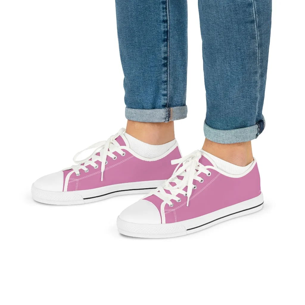 Baby Pink Low Tops, Best Solid Pink Color Modern Best Men's Low Top Sneakers  (US Size: 5-14)