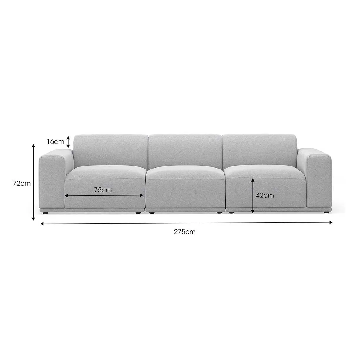 Bailey Fabric 3.5 Seater Modular Sofa