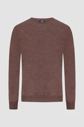 Barba Napoli Brown Round Neck Paricollo Sweater