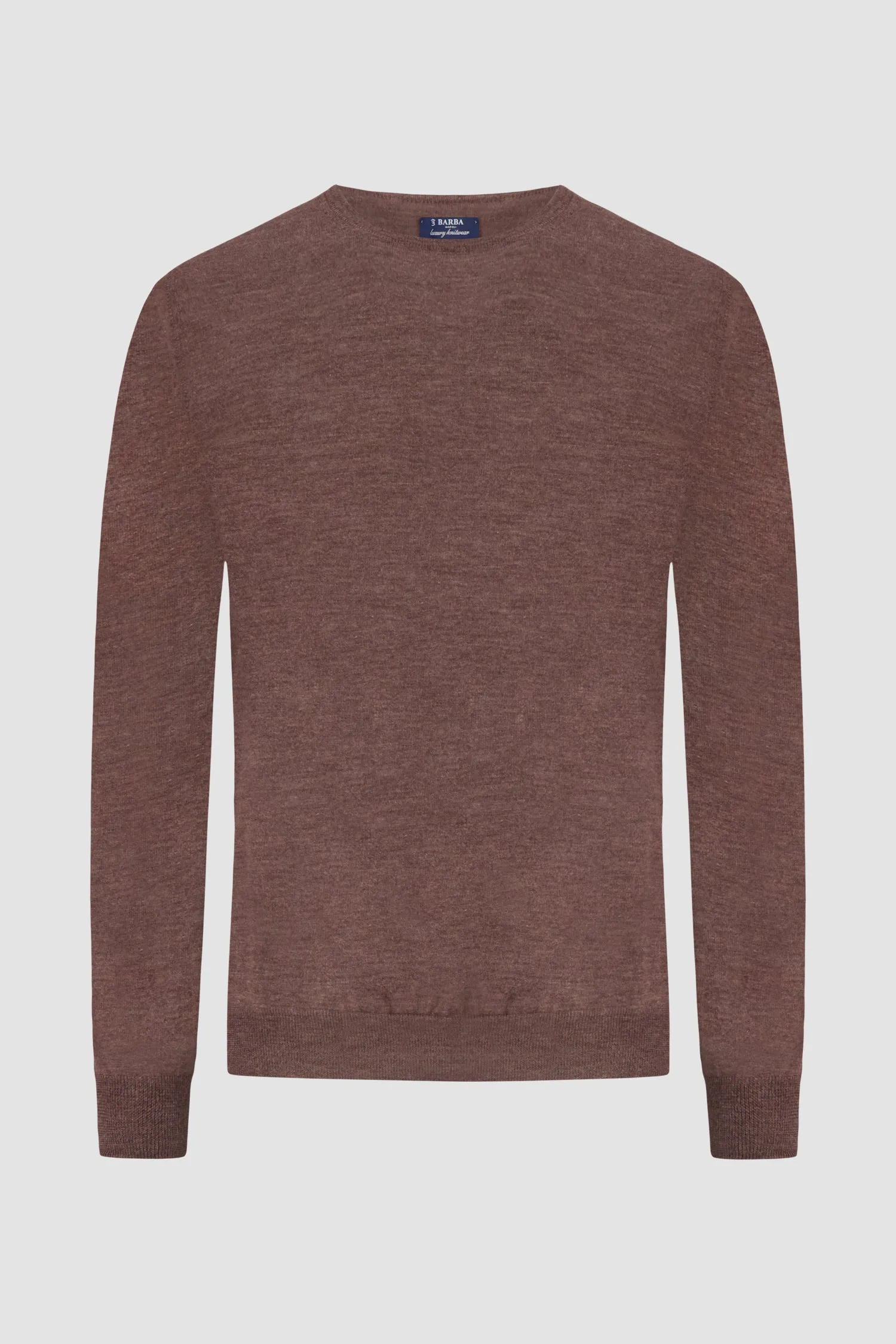 Barba Napoli Brown Round Neck Paricollo Sweater