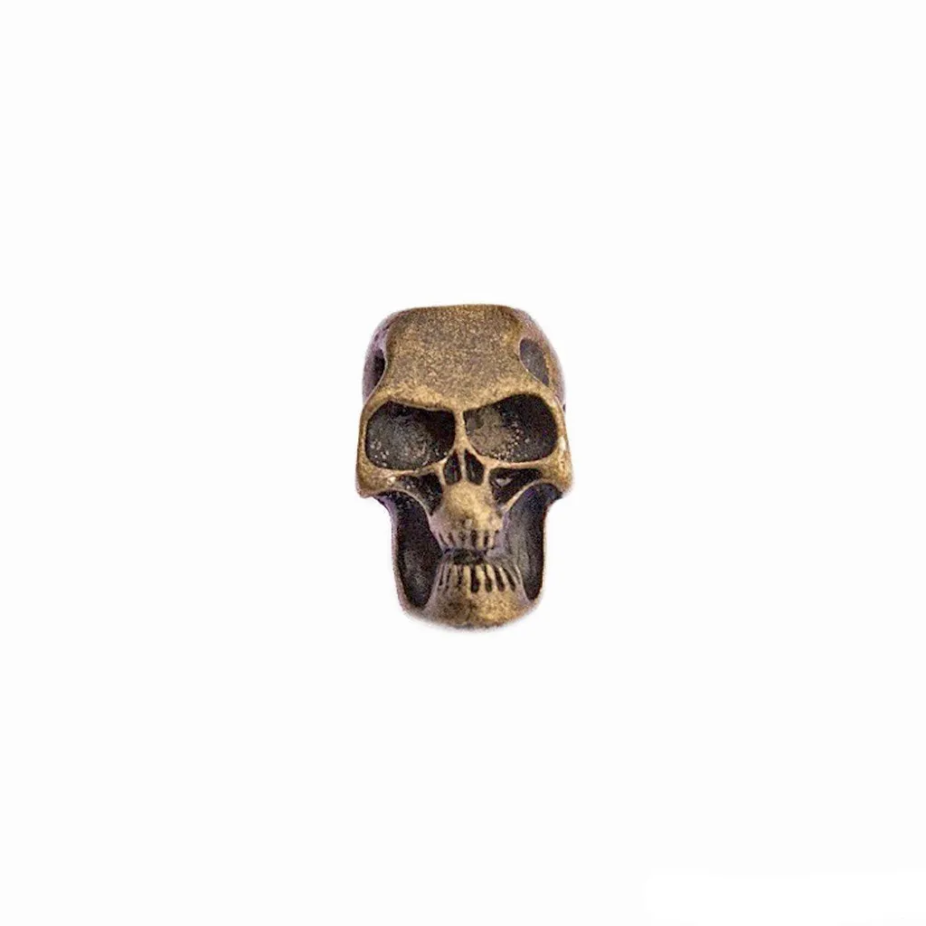 Beard Bead, Antique Gold Skull