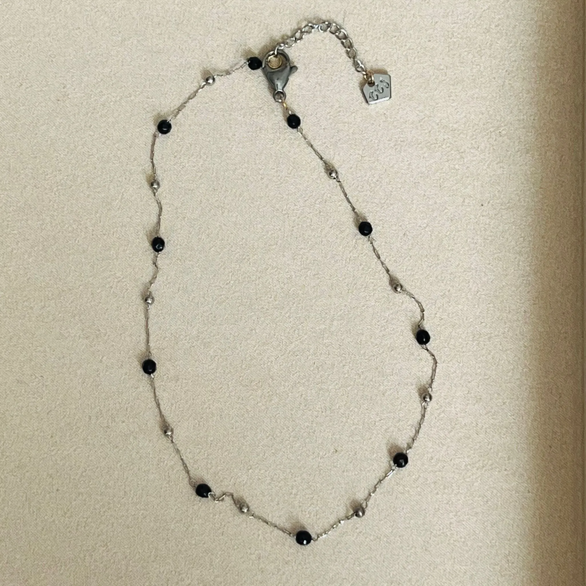 Black Agate Choker Necklace SHW