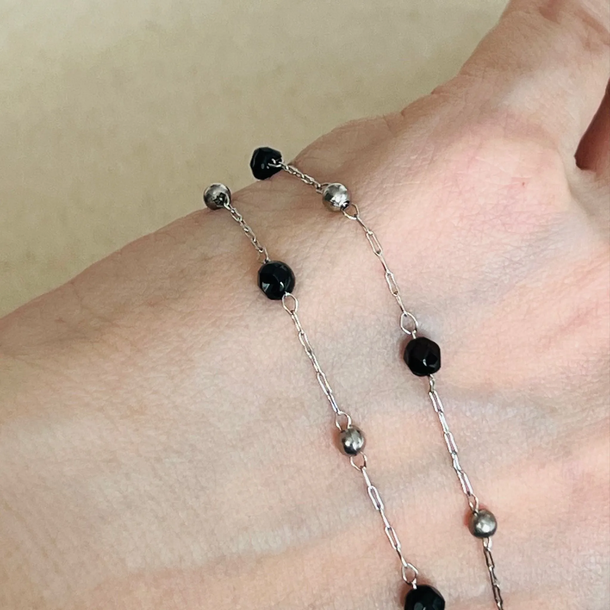 Black Agate Choker Necklace SHW