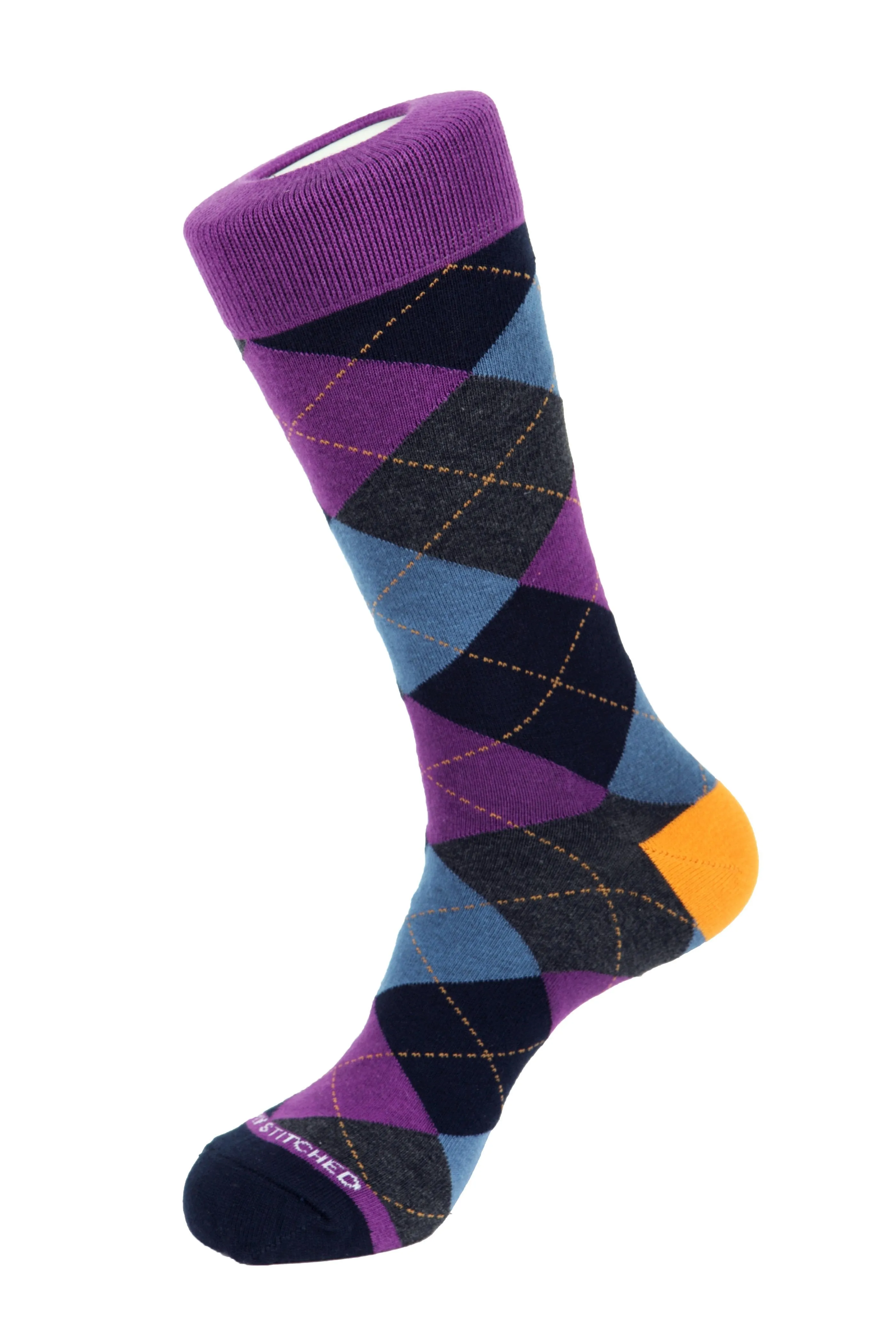 Black Cherry Argyle Sock