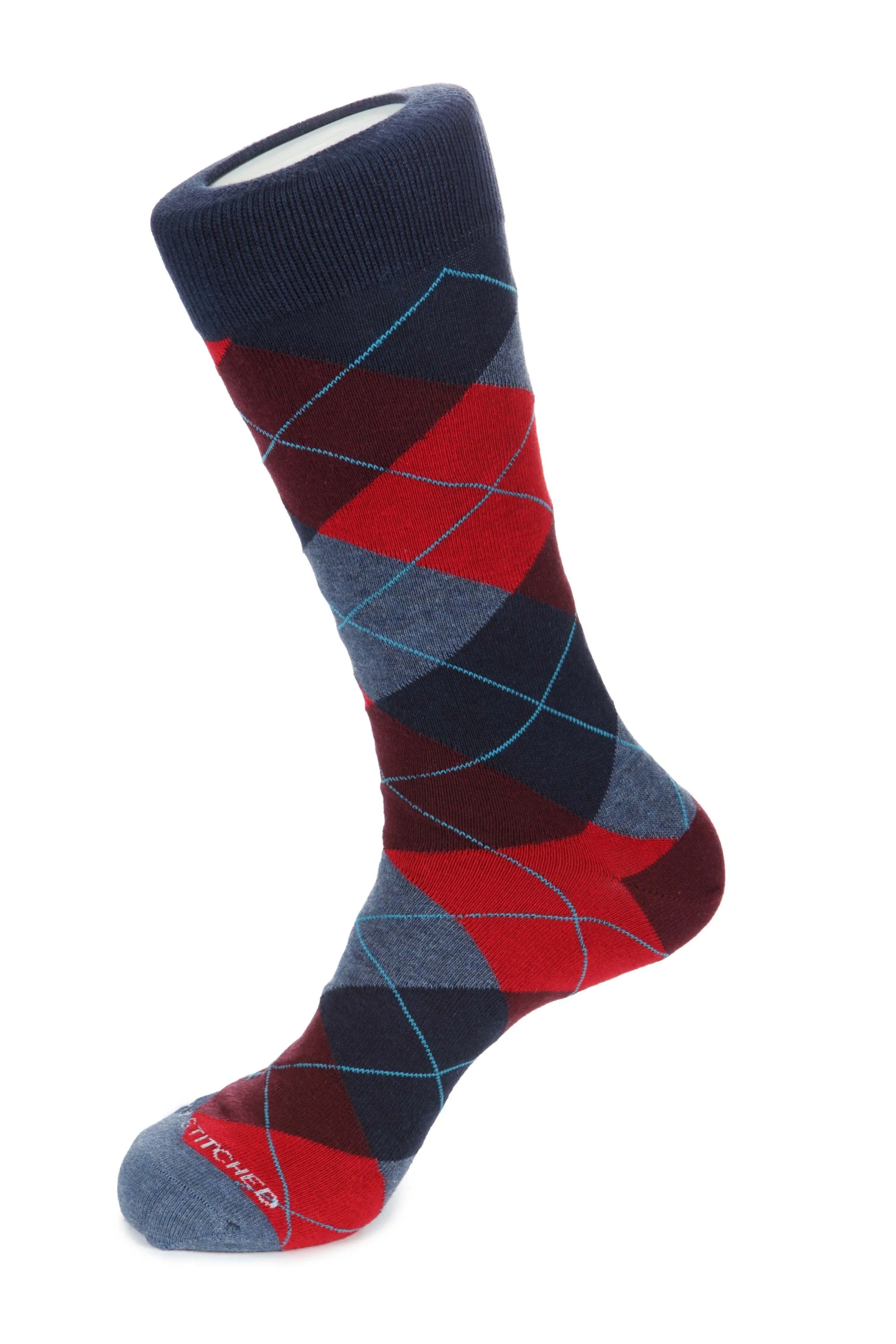 Black Cherry Argyle Sock