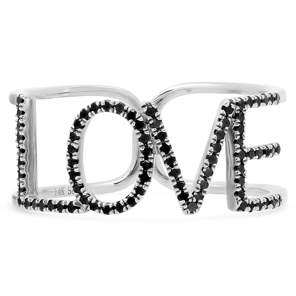 Black Diamond LOVE ring