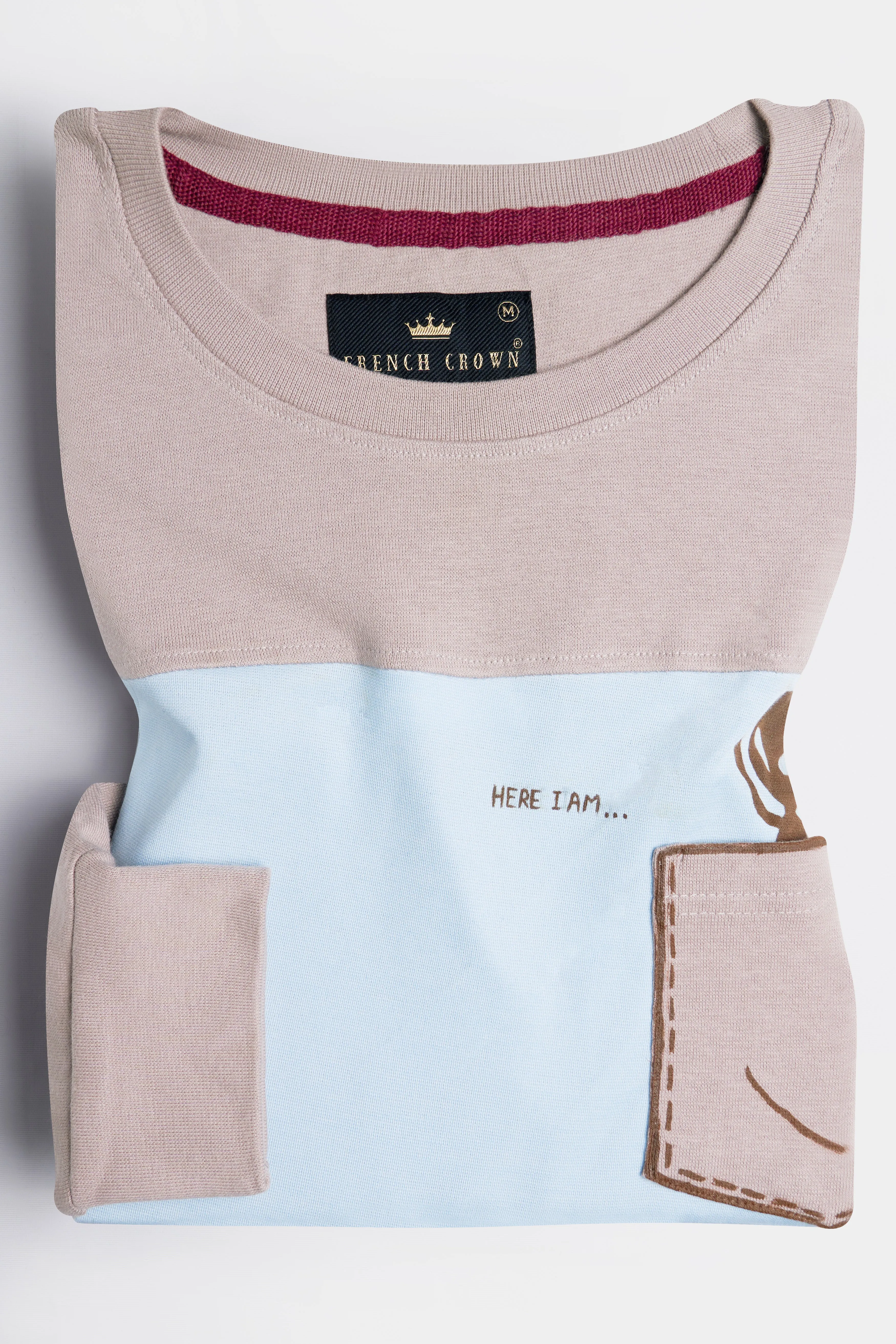 Blossom Brown and Beau Blue Hand Painted Premium Cotton Jersey Sweatshirt