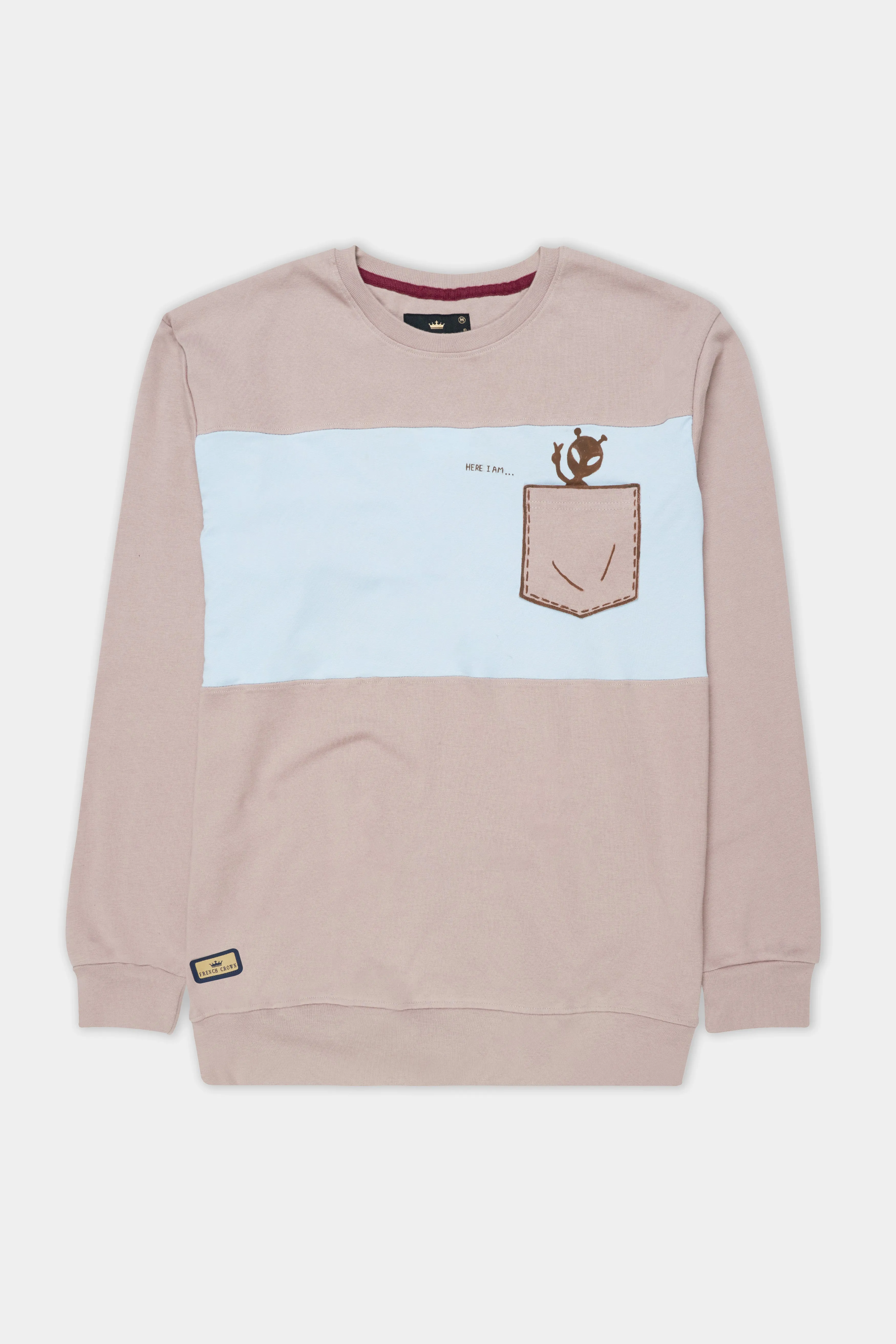 Blossom Brown and Beau Blue Hand Painted Premium Cotton Jersey Sweatshirt